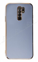 Eiroo Borderline Xiaomi Redmi 9 Kamera Korumalı Mavi Silikon Kılıf - Eiroo