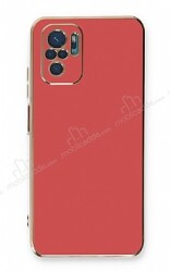 Eiroo Borderline Xiaomi Redmi Note 10S Kamera Korumalı Kırmızı Silikon Kılıf - Eiroo