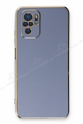 Eiroo Borderline Xiaomi Redmi Note 10S Kamera Korumalı Mavi Silikon Kılıf - Eiroo