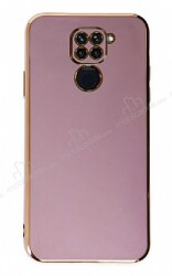 Eiroo Borderline Xiaomi Redmi Note 9 Kamera Korumalı Mor Silikon Kılıf - Eiroo
