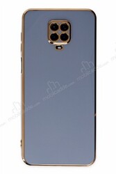 Eiroo Borderline Xiaomi Redmi Note 9 Pro Kamera Korumalı Mavi Silikon Kılıf - Eiroo
