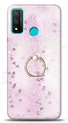 Eiroo Bright Huawei P Smart 2020 Sulu Simli Pembe Silikon Kılıf - Eiroo