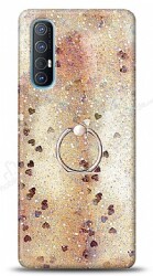 Eiroo Bright Oppo Reno3 Pro Sulu Simli Gold Silikon Kılıf - Eiroo