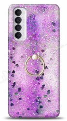 Eiroo Bright Oppo Reno4 Pro Sulu Simli Mor Silikon Kılıf - Eiroo