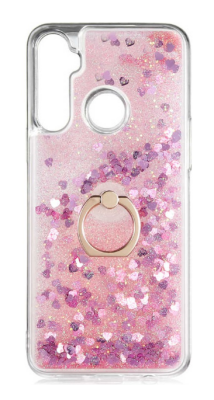 Eiroo Bright Realme 5 Pro Sulu Simli Pembe Silikon Kılıf - Eiroo