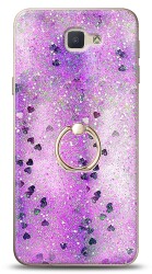 Eiroo Bright Samsung Galaxy J7 Prime / J7 Prime 2 Sulu Simli Mor Silikon Kılıf - Eiroo