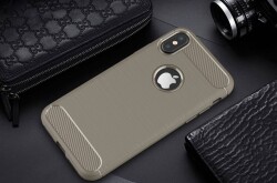 Eiroo Carbon Shield iPhone X / XS Ultra Koruma Dark Silver Kılıf - 2