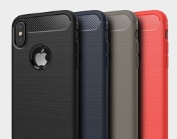 Eiroo Carbon Shield iPhone X / XS Ultra Koruma Dark Silver Kılıf - 4