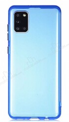 Eiroo Color Button Samsung Galaxy A31 Mavi Silikon Kılıf - Eiroo