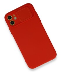 Eiroo Color Lens iPhone X / XS Kamera Korumalı Kırmızı Silikon Kılıf - 2