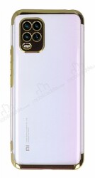 Eiroo Electro Xiaomi Mi 10 Lite Gold Kenarlı Şeffaf Silikon Kılıf - Eiroo