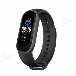 Eiroo Frame Xiaomi Mi Band 5 Siyah-Gri Silikon Kordon - Eiroo