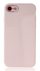 Eiroo Glass Series iPhone 7 / 8 Kamera Korumalı Pembe Silikon Kılıf - Eiroo