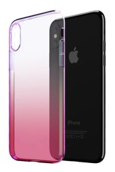 Eiroo Gradient iPhone X / XS Geçişli Pembe Rubber Kılıf - 1