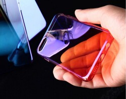 Eiroo Gradient iPhone X / XS Geçişli Pembe Rubber Kılıf - 11