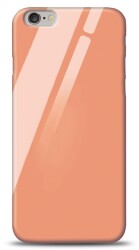 Eiroo iPhone 6 / 6S Silikon Kenarlı Turuncu Cam Kılıf - Eiroo