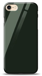 Eiroo iPhone 7 / 8 Silikon Kenarlı Yeşil Cam Kılıf - Eiroo