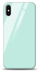 Eiroo iPhone X / XS Silikon Kenarlı Mavi Cam Kılıf - Eiroo