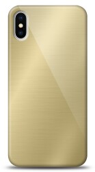 Eiroo iPhone X / XS Silikon Kenarlı Aynalı Gold Kılıf - 1