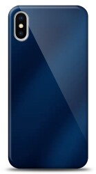 Eiroo iPhone X / XS Silikon Kenarlı Aynalı Lacivert Kılıf - 1