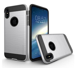 Eiroo Iron Shield iPhone X / XS Ultra Koruma Silver Kılıf - 1
