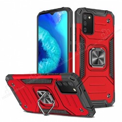 Eiroo Kickstand Samsung Galaxy A02s Ultra Koruma Kırmızı Kılıf - Eiroo