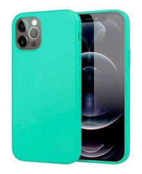 Eiroo Lansman iPhone 12 / iPhone 12 Pro 6.1 inç Turkuaz Silikon Kılıf - Eiroo