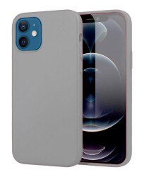 Eiroo Lansman iPhone 12 Mini 5.4 inç Gri Silikon Kılıf - 1