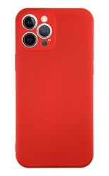Eiroo Lansman iPhone 12 Pro Max 6.7 inç Kamera Korumalı Kırmızı Silikon Kılıf - 1