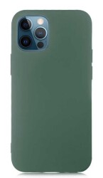 Eiroo Lansman iPhone 12 Pro Max 6.7 inç Koyu Yeşil Silikon Kılıf - 1