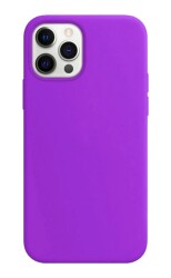 Eiroo Lansman iPhone 12 Pro Max 6.7 inç Mor Silikon Kılıf - Eiroo