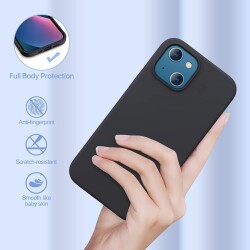 Eiroo Lansman iPhone 13 Siyah Silikon Kılıf - 2