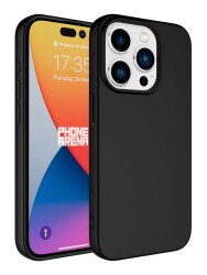 Eiroo Lansman iPhone 15 Pro Siyah Silikon Kılıf - 1