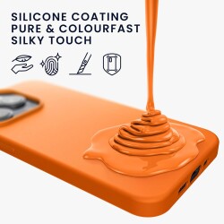 Eiroo Lansman iPhone 15 Pro Turuncu Silikon Kılıf - 2