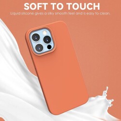 Eiroo Lansman iPhone 15 Pro Turuncu Silikon Kılıf - 4