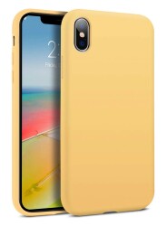 Eiroo Lansman iPhone XS Max Sarı Silikon Kılıf - 1