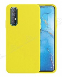 Eiroo Lansman Oppo Reno3 Pro Sarı Silikon Kılıf - Eiroo