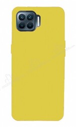 Eiroo Lansman Oppo Reno4 Lite Sarı Silikon Kılıf - Eiroo