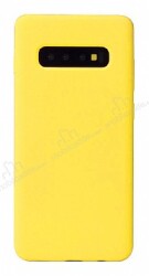 Eiroo Lansman Samsung Galaxy S10 Sarı Silikon Kılıf - Eiroo