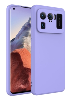 Eiroo Lansman Xiaomi Mi 11 Ultra Kamera Korumalı Mor Silikon Kılıf - Eiroo