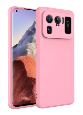 Eiroo Lansman Xiaomi Mi 11 Ultra Kamera Korumalı Pembe Silikon Kılıf - Eiroo