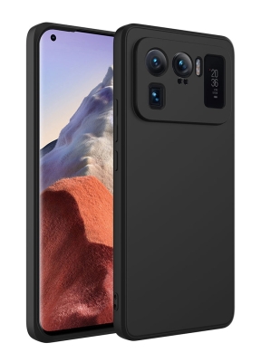 Eiroo Lansman Xiaomi Mi 11 Ultra Kamera Korumalı Siyah Silikon Kılıf - Eiroo