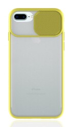 Eiroo Lens Series iPhone 7 Plus / 8 Plus Sarı Silikon Kılıf - Eiroo