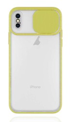 Eiroo Lens Series iPhone X / XS Sarı Silikon Kılıf - 1