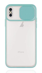 Eiroo Lens Series iPhone X / XS Turkuaz Silikon Kılıf - 1