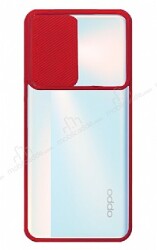 Eiroo Lens Series Oppo Reno4 Lite Kırmızı Silikon Kılıf - Eiroo