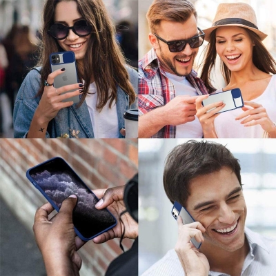 Eiroo Lens Series Oppo Reno4 Lite Lacivert Silikon Kılıf - 3