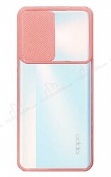 Eiroo Lens Series Oppo Reno4 Lite Pembe Silikon Kılıf - Eiroo