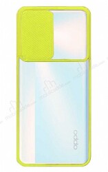 Eiroo Lens Series Oppo Reno4 Lite Sarı Silikon Kılıf - Eiroo