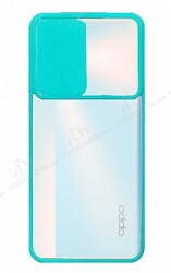 Eiroo Lens Series Oppo Reno4 Lite Turkuaz Silikon Kılıf - Eiroo